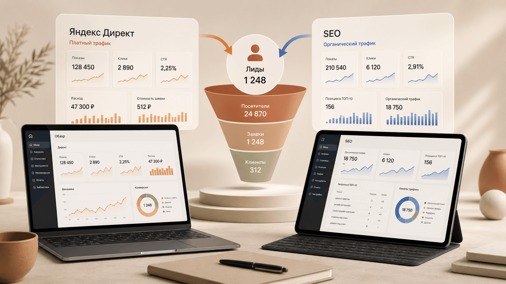 Обложка статьи: SEO + Яндекс Директ: единая модель трафика для B2B и e-commerce проектов