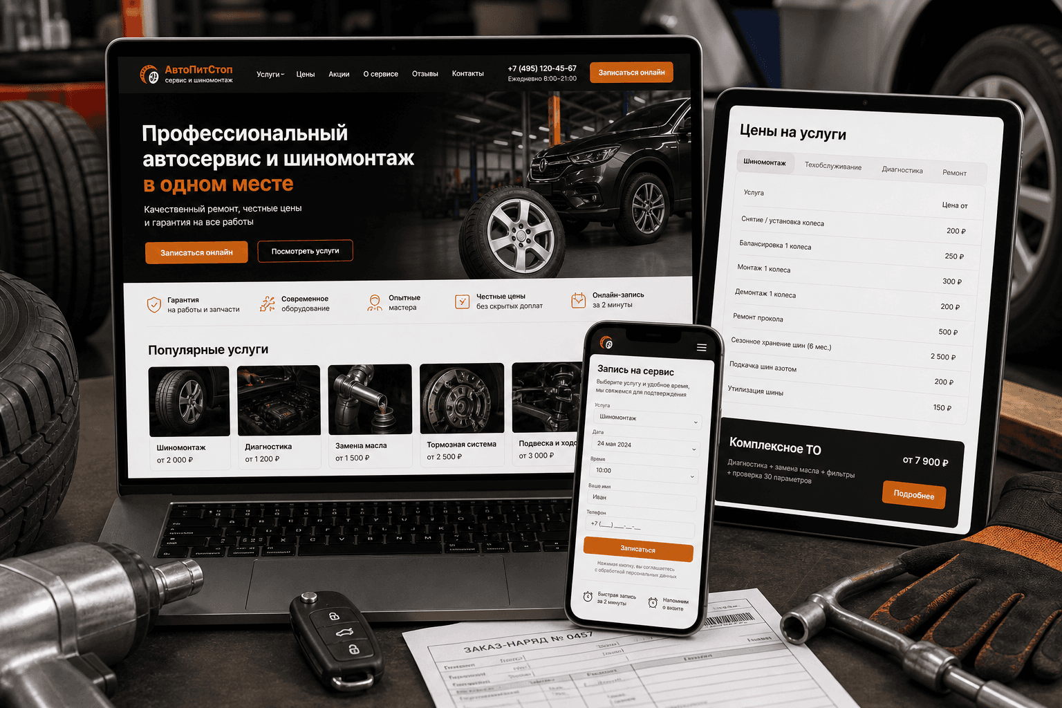 Превью проекта: Сайт автосервиса с записью