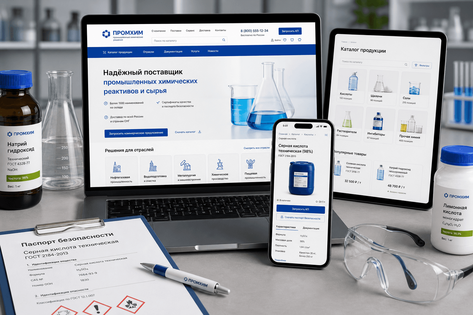 Большое превью проекта: B2B-каталог промышленной химии